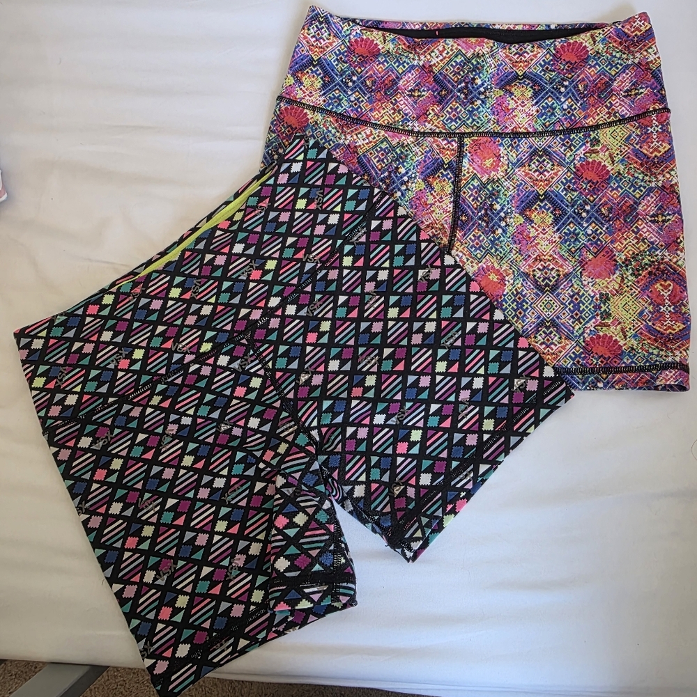 Victoria's Secret Neon Floral and Geometric Athletic Shorts